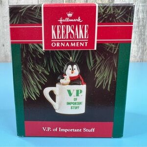 Hallmark Keepsake Ornament V.P. of Important Stuff Handcrafted & Dated 1992